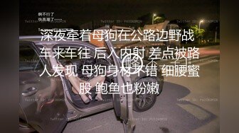 深夜牵着母狗在公路边野战 车来车往 后入内射 差点被路人发现 母狗身材不错 细腰蜜股 鲍鱼也粉嫩